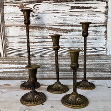 Load image into Gallery viewer, Spindletop Antique Brass Candle Holder