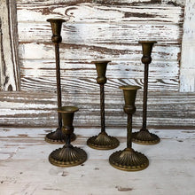 Load image into Gallery viewer, Spindletop Antique Brass Candle Holder
