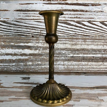 Load image into Gallery viewer, Spindletop Antique Brass Candle Holder