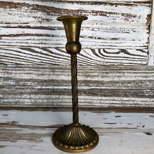 Load image into Gallery viewer, Spindletop Antique Brass Candle Holder