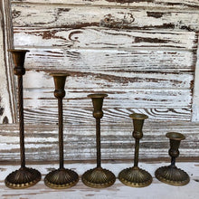 Load image into Gallery viewer, Spindletop Antique Brass Candle Holder
