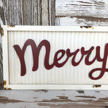 Load image into Gallery viewer, Corrugated Metal Merry Christmas Sign