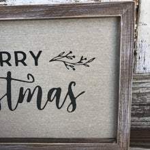Load image into Gallery viewer, Grain Sack Merry Christmas Sign
