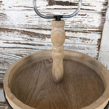 Load image into Gallery viewer, Distressed Wood and Metal Two-Tiered Tray