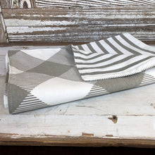 Load image into Gallery viewer, Double Sided Check & Stripe Table Runner