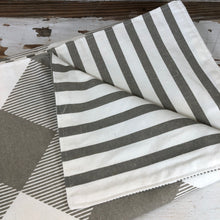 Load image into Gallery viewer, Double Sided Check & Stripe Table Runner