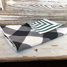 Load image into Gallery viewer, Double Sided Check & Stripe Table Runner