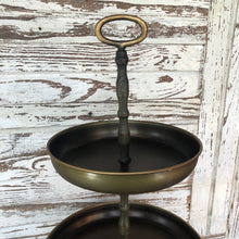 Load image into Gallery viewer, Three Tier Antique Brass Tray