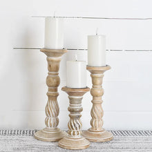 Load image into Gallery viewer, Swirl Carved Candle Holders