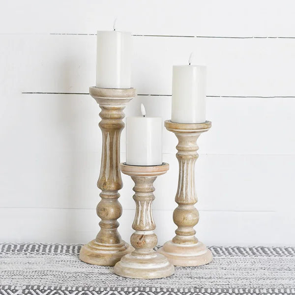 Stripe Carved Candle Holders