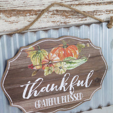Load image into Gallery viewer, Fall Thankful, Grateful, Blessed Sign