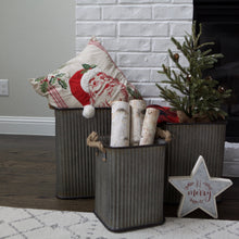 Load image into Gallery viewer, Vintage Style Corrugated Storage Bin Set