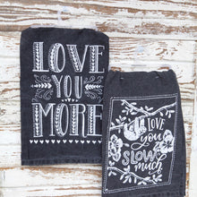 Load image into Gallery viewer, Rustic Black And White Love Towel Set