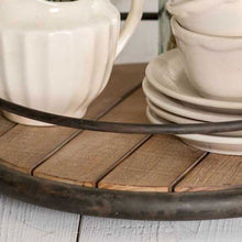 Load image into Gallery viewer, Round Wood Plank Serving Tray
