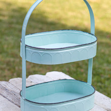 Load image into Gallery viewer, Two-Tiered Seafoam Oval Tray