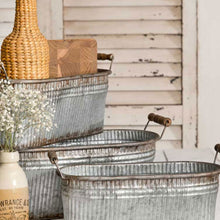 Load image into Gallery viewer, Rustic Bins with Wooden Handles