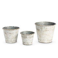 Load image into Gallery viewer, Whitewash Tin Pot Covers
