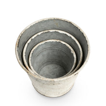 Load image into Gallery viewer, Whitewash Tin Pot Covers