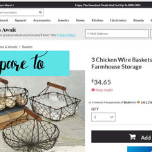 Load image into Gallery viewer, Chicken Wire Basket Set
