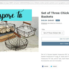 Load image into Gallery viewer, Chicken Wire Basket Set