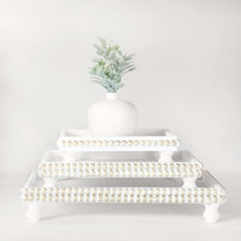 Load image into Gallery viewer, Beaded Wooden Tray Set