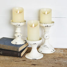Load image into Gallery viewer, White Enamel Candlestick Set