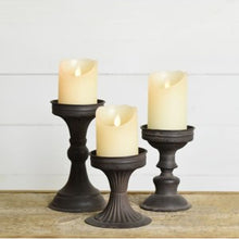 Load image into Gallery viewer, Black Enamel Candlestick Set