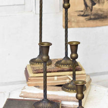 Load image into Gallery viewer, Spindletop Antique Brass Candle Holder