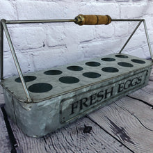 Load image into Gallery viewer, Galvanized Metal Egg Caddy
