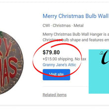 Load image into Gallery viewer, Metal Ornament Merry Christmas Sign