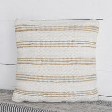 Load image into Gallery viewer, 20&quot; Tan &amp; White Stripe Pillow
