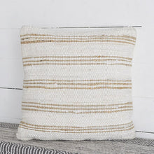 Load image into Gallery viewer, 20" Tan & White Stripe Pillow