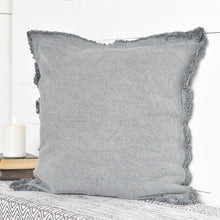 Load image into Gallery viewer, 20" Grey Fringe Pillow