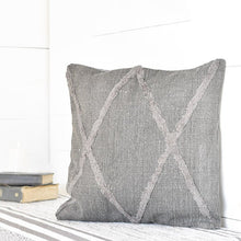 Load image into Gallery viewer, 20" Grey Cross Check Pillow