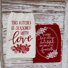 Load image into Gallery viewer, Red Love Themed Kitchen Towel Sets
