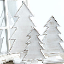 Load image into Gallery viewer, White Wooden Christmas Tree Set