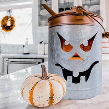 Load image into Gallery viewer, Jack-O&#39;-Lantern Oil Can Luminary
