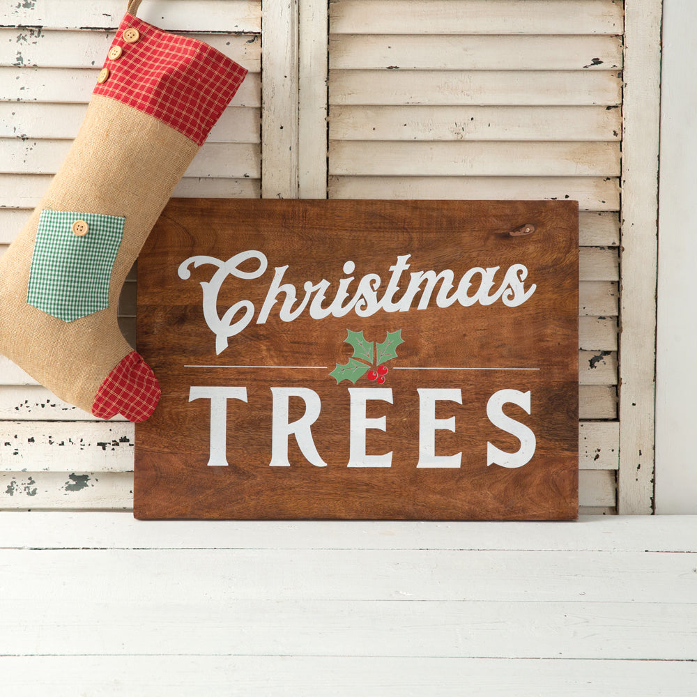 Christmas Trees Wooden Wall Sign