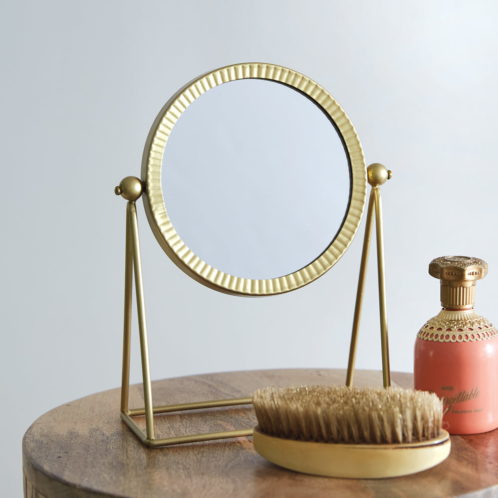 Gold Tabletop Mirror