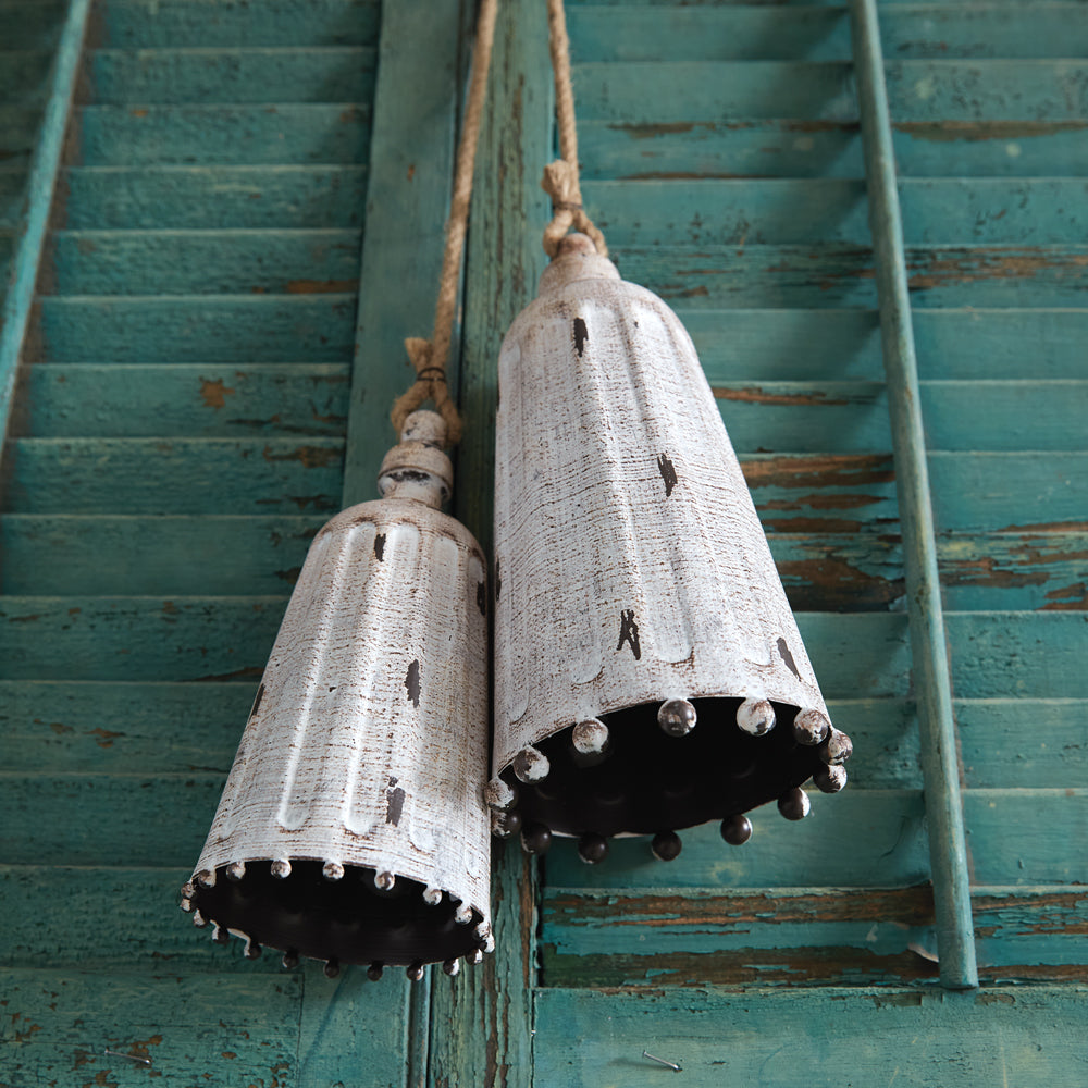 Whitewashed Metal Bell Set