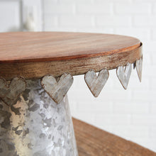 Load image into Gallery viewer, Galvanized Heart Dessert Stand
