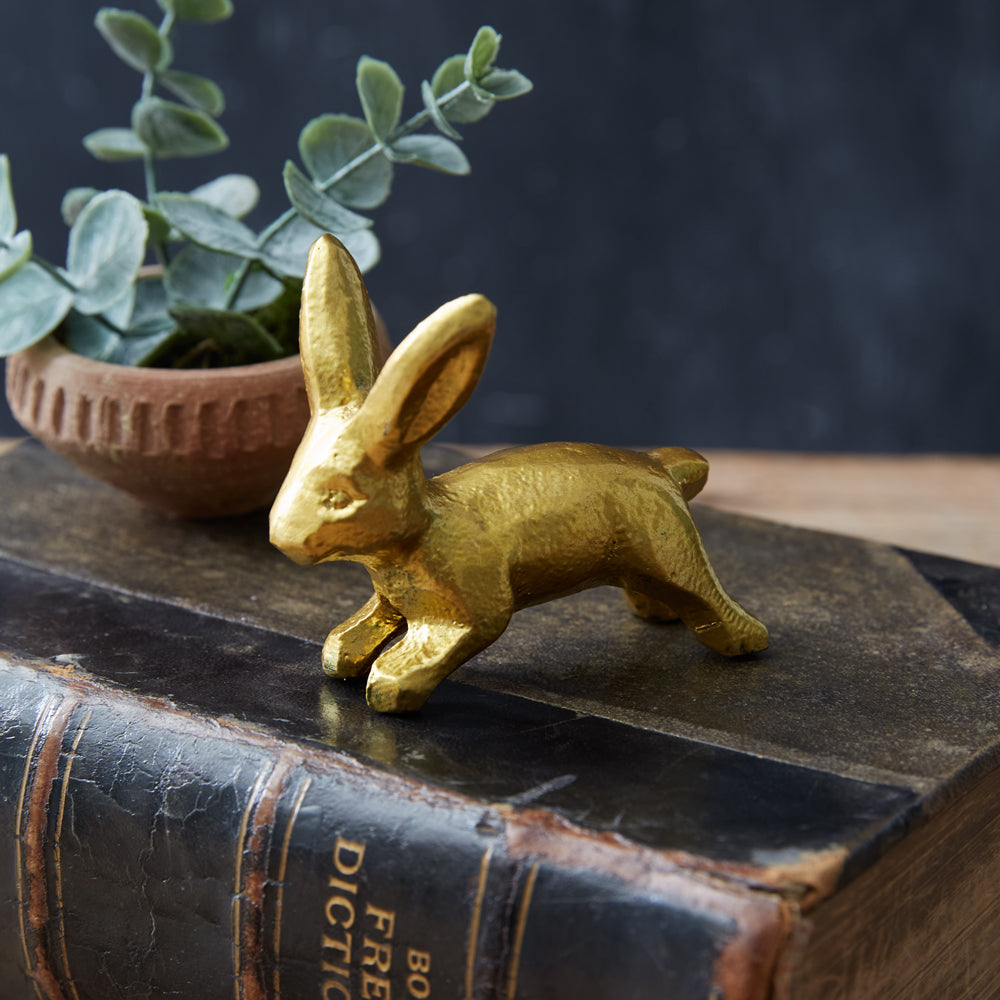Gold Bunny Figurine