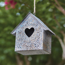 Load image into Gallery viewer, Denim Heart Birdhouse
