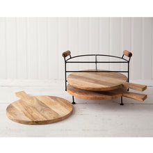 Load image into Gallery viewer, Set Of Three Cutting Boards with Metal Stand
