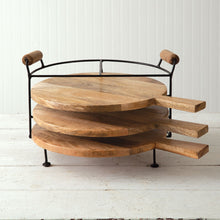 Load image into Gallery viewer, Set Of Three Cutting Boards with Metal Stand
