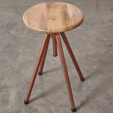Load image into Gallery viewer, Copper Finish &amp; Wood Stool
