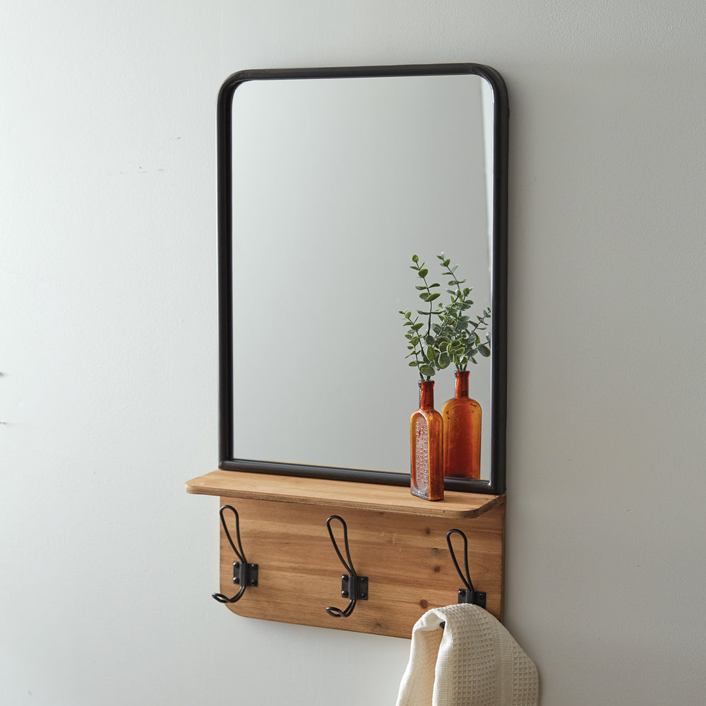 Decorative Mirror Hallway Mirror With Key Hooks SoHo Industrial