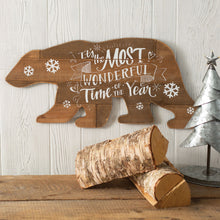 Load image into Gallery viewer, Wonderful Time Of The Year Bear Sign
