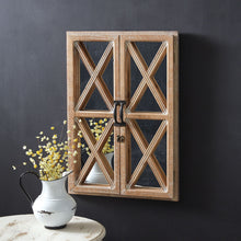 Load image into Gallery viewer, Window Shutter Mirror with Distressed Wood Frame
