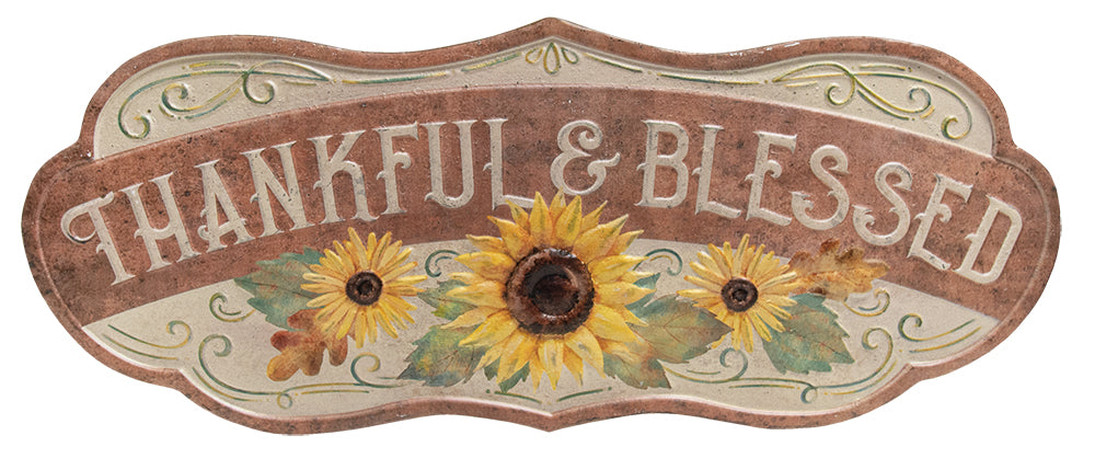 Thankful & Blessed Sunflower Sign
